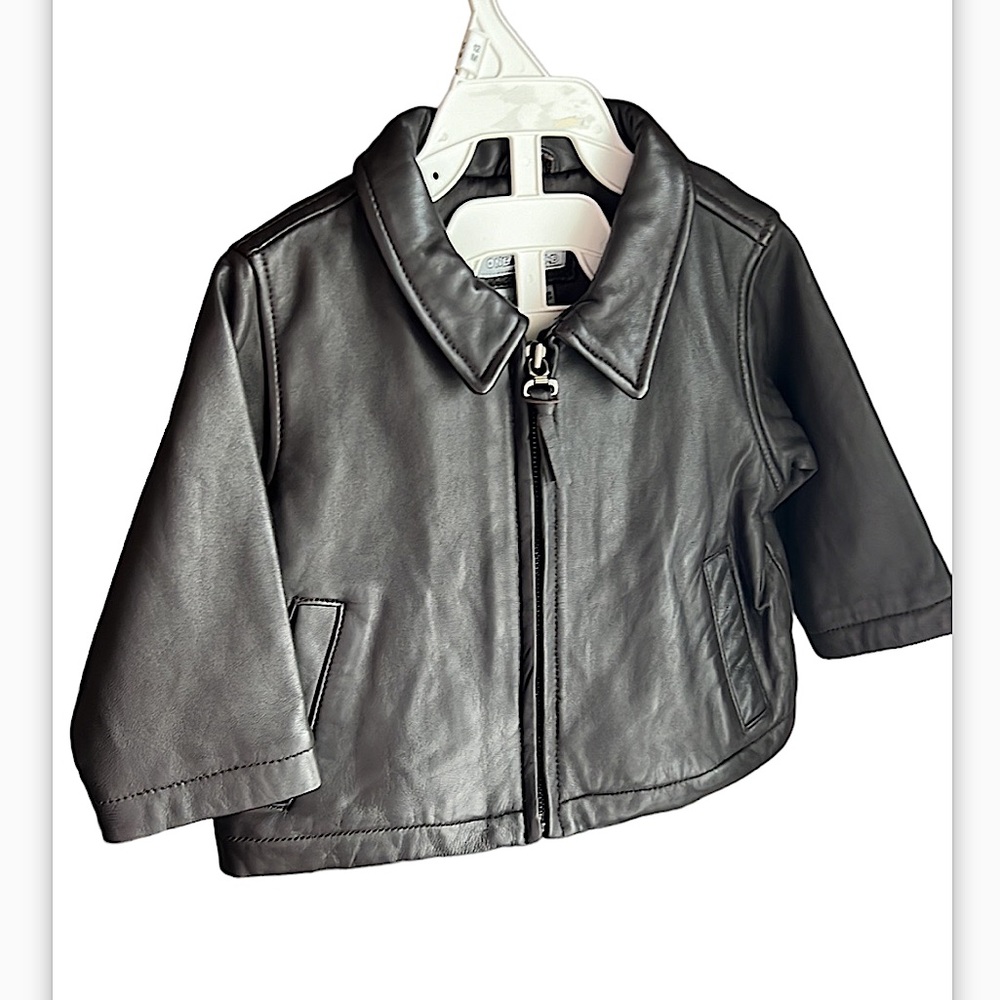 🤎One Kid Unisex Genuine Lamb Leather infant jacket Brown 12 months
